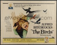 5g0215 BIRDS 1/2sh 1963 director Alfred Hitchcock shown, Tippi Hedren, classic intense attack art!