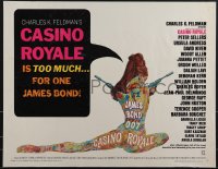 5g0219 CASINO ROYALE 1/2sh 1967 all-star James Bond spy spoof, art by Robert McGinnis, unfolded!