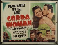 5g0223 COBRA WOMAN 1/2sh 1944 Jon Hall nuzzles sexy Maria Montez, plus Sabu & Chaney, ultra rare!