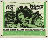 5g0307 TOWER OF LONDON 1/2sh 1962 Vincent Price, Roger Corman, montage of horror artwork!