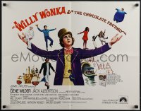 5g0316 WILLY WONKA & THE CHOCOLATE FACTORY int'l 1/2sh 1971 scrumdidilyumptious, Gene Wilder!