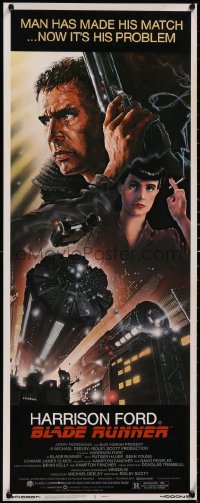 5g0022 BLADE RUNNER insert 1982 Ridley Scott sci-fi classic, art of Harrison Ford by John Alvin!