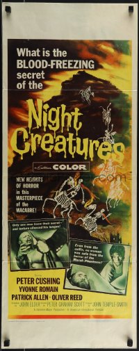 5g0027 CAPTAIN CLEGG insert 1962 Hammer, horror art of skeletons riding horses, Night Creatures!