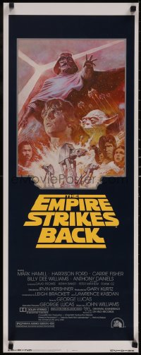 5g0054 EMPIRE STRIKES BACK insert R1981 George Lucas sci-fi classic, cool artwork by Tom Jung!