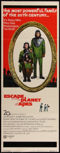 5g0057 ESCAPE FROM THE PLANET OF THE APES insert 1971 meet Baby Milo who has Washington terrified!