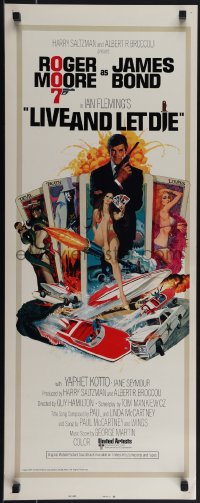 5g0095 LIVE & LET DIE East Hemi insert 1973 Roger Moore as James Bond by Robert McGinnis, unfolded
