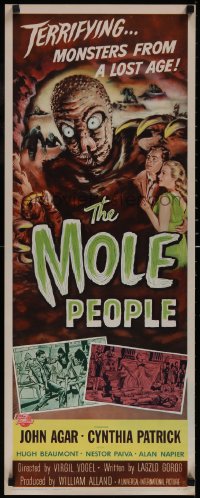 5g0101 MOLE PEOPLE insert 1956 wonderful Joseph Smith art of terrifying monsters from a lost age!