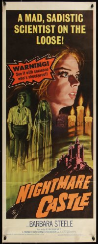 5g0108 NIGHTMARE CASTLE insert 1966 Mario Caiano's Gli Amanti d'Oltretomba, Italian horror!