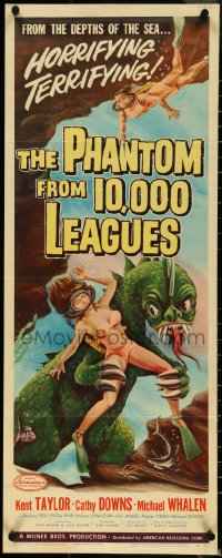 5g0112 PHANTOM FROM 10,000 LEAGUES insert 1956 classic art of monster & sexy scuba diver by Kallis!