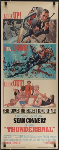 5g0147 THUNDERBALL insert 1965 great art of Sean Connery as James Bond by McGinnis & McCarthy!