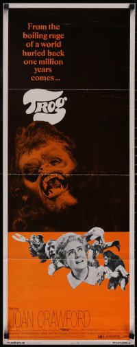 5g0152 TROG insert 1970 Joan Crawford & prehistoric monsters, wacky horror explodes into today!