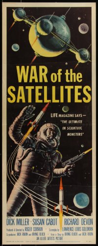 5g0161 WAR OF THE SATELLITES insert 1958 the ultimate in scientific monsters, cool astronaut art!