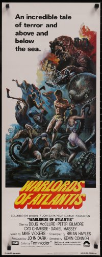 5g0162 WARLORDS OF ATLANTIS insert 1978 really cool fantasy artwork with monsters by Joseph Smith!