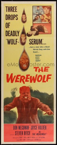 5g0163 WEREWOLF insert 1956 two great wolf-man horror images, it happens before your horrified eyes!