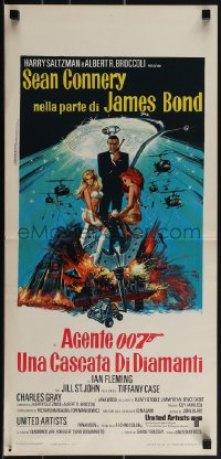 5g0167 DIAMONDS ARE FOREVER Italian locandina 1971 de Berardinis art of Sean Connery as James Bond!