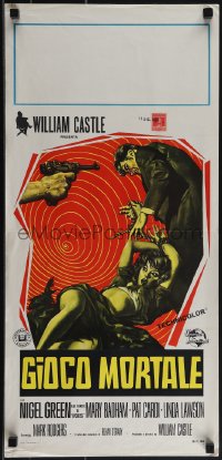 5g0172 LET'S KILL UNCLE Italian locandina 1966 William Castle, art of sexy Linda Lawson in peril!