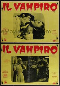 5g0336 VAMPIRE 6 Italian 19x27 pbustas 1959 John Beal, it claws, it drains blood, different!