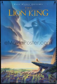 5g0872 LION KING DS 1sh 1994 Disney Africa, John Alvin art of Simba on Pride Rock with Mufasa in sky