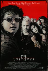 5g0882 LOST BOYS 1sh 1987 teen vampire Kiefer Sutherland, Jason Patric, directed by Joel Schumacher!