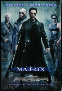5g0897 MATRIX advance DS 1sh 1999 Keanu Reeves, Carrie-Anne Moss, Laurence Fishburne, Wachowskis!