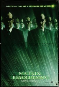 5g0900 MATRIX REVOLUTIONS teaser DS 1sh 2003 image of Hugo Weaving as many Agent Smiths!