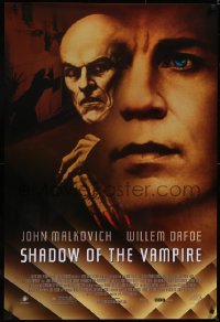 5g0980 SHADOW OF THE VAMPIRE 1sh 2000 art of John Malkovich as F.W. Murnau & Willem Dafoe!