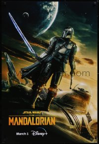 5g0611 MANDALORIAN DS tv poster 2023 great sci-fi art of the bounty hunter with the Darksaber!
