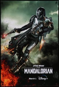 5g0610 MANDALORIAN DS tv poster 2023 great sci-fi art of the bounty hunter flying with 'Baby Yoda'!