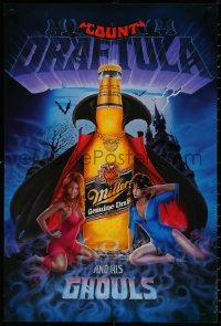 5g0576 MILLER BREWING COMPANY 20x30 advertising poster 1980s art of Count Draftula and sexy ghouls!