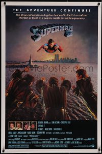 5g1038 SUPERMAN II studio style 1sh 1981 Christopher Reeve, Terence Stamp, great image of villains!