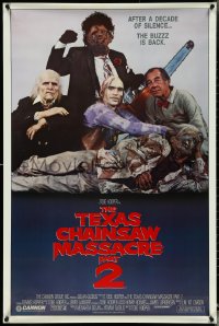 5g1050 TEXAS CHAINSAW MASSACRE PART 2 1sh 1986 Tobe Hooper horror sequel, cool family portrait!