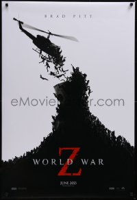 5g1086 WORLD WAR Z teaser DS 1sh 2013 Brad Pitt, Mireille Enos, zombie apocalypse, white style!