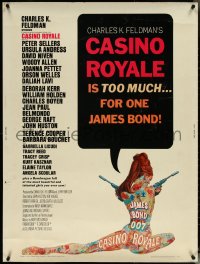5h0280 CASINO ROYALE 30x40 1967 all-star James Bond spy spoof, psychedelic art by McGinnis, rare!