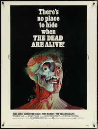5h0282 DEAD ARE ALIVE 30x40 1972 Alex Cord, Samantha Eggar, wild zombie horror art, ultra rare!
