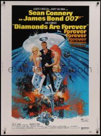 5h0285 DIAMONDS ARE FOREVER 30x40 1971 McGinnis art of Sean Connery as James Bond 007, rare!