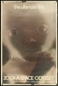 5h0230 2001: A SPACE ODYSSEY 40x60 R1971 Stanley Kubrick, star child close up, the ultimate trip!