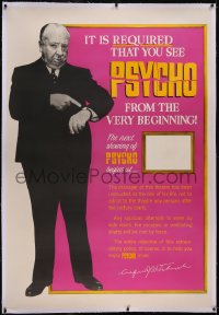 5h0354 PSYCHO linen 40x60 1960 Alfred Hitchcock requires you see it from the start, very rare!
