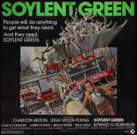 5h0020 SOYLENT GREEN 6sh 1973 extremely rare alternate style with different tagline & Solie art!