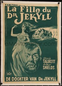 5h0607 DAUGHTER OF DR JEKYLL linen Belgian 1957 Edgar Ulmer, fiend hidden in a woman's body, rare!