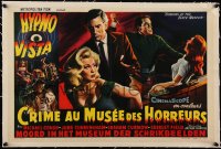 5h0644 HORRORS OF THE BLACK MUSEUM linen Belgian 1959 Hypno-Vista, cool different montage art, rare!