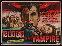 5h0295 BLOOD OF THE VAMPIRE British quad 1958 Barbara Shelley, completely different & ultra rare!