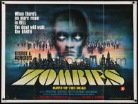 5h0303 DAWN OF THE DEAD British quad 1980 Romero's Zombies, no more room in HELL, Chantrell art!