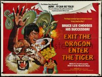5h0307 EXIT THE DRAGON ENTER THE TIGER British quad 1977 shameless Bruce Lee exploitation, rare!