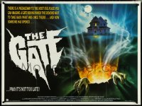 5h0312 GATE British quad 1986 cool horror art of monster emerging from hole by Renato Casaro!