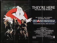 5h0313 GHOSTBUSTERS British quad 1984 Bill Murray, Aykroyd & Harold Ramis here to save the world!