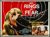 5h0334 RED RINGS OF FEAR British quad 1979 Negrin's Enigma Rosso, super sexy shower art, ultra rare!