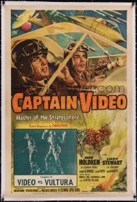 5h0456 CAPTAIN VIDEO: MASTER OF THE STRATOSPHERE linen chapter 15 1sh 1951 cool art, Video vs Vultura!