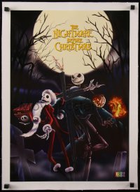 5h0525 NIGHTMARE BEFORE CHRISTMAS linen 15x21 Chilean commercial poster 1990s Tim Burton, Disney!