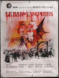 5h0357 FEARLESS VAMPIRE KILLERS linen French 1p 1968 Roman Polanski, vampire art by Clement Hurel!