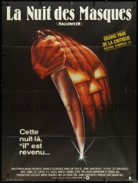 5h0118 HALLOWEEN French 1p 1979 John Carpenter classic, Bob Gleason jack-o-lantern art!